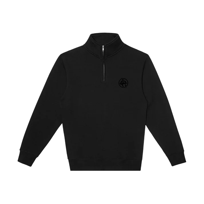 3QUATERZIP_BLACK_LOGO LOST HILLS LHEX0002 PREMIUM QUATER ZIP - BLACK