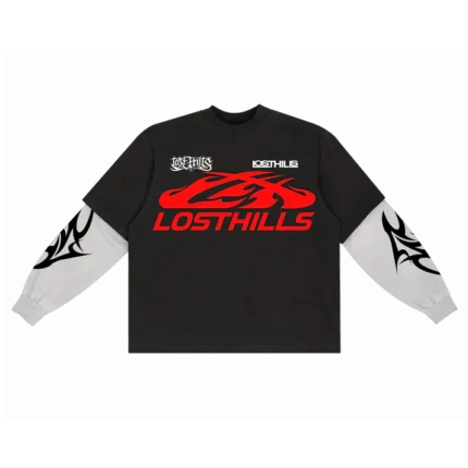 LOST HILLS LHBF005 2FER LONG SLEEVE - BLACK