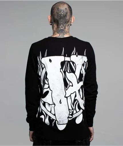 VLONE x LOSTHILLS Skull Black Thermal Long Sleeve T-Shirt